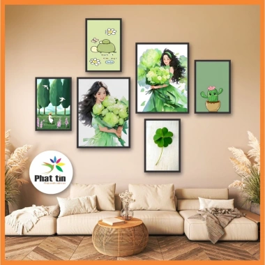 Set 50 ảnh dán tường 6 tranh cô gái thời trang cute, phòng ngủ, phòng khách 86.400₫ 5