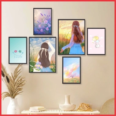 Set 50 ảnh dán tường 6 tranh cô gái thời trang cute, phòng ngủ, phòng khách 86.400₫ 6