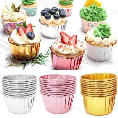 Set 50 Cốc Bánh Cupcake Khuôn Muffin Chịu Nhiệt Độ Cao Làm và Trang Trí Bánh