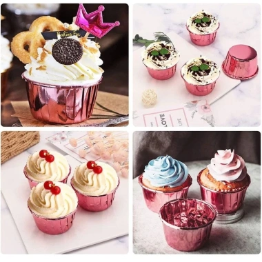 Set 50 Cốc Bánh Cupcake Khuôn Muffin Chịu Nhiệt Độ Cao Làm và Trang Trí Bánh