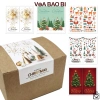 Set 50 decal dán nắp hộp Noel TE18 - Tem sticker Merry Christmas trang trí hộp quà tặng Giáng sinh