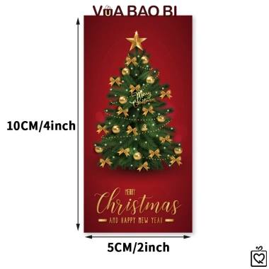 Set 50 decal dán nắp hộp Noel TE18 - Tem sticker Merry Christmas trang trí hộp quà tặng Giáng sinh