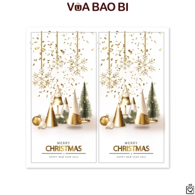 Set 50 decal dán nắp hộp Noel TE18 - Tem sticker Merry Christmas trang trí hộp quà tặng Giáng sinh