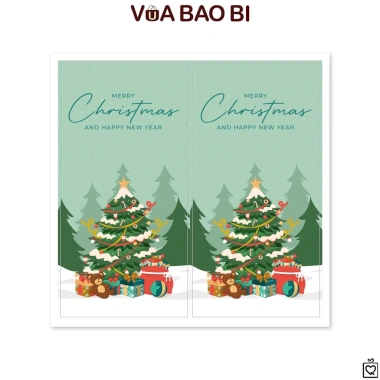 Set 50 decal dán nắp hộp Noel TE18 - Tem sticker Merry Christmas trang trí hộp quà tặng Giáng sinh
