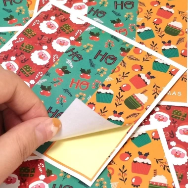 Set 50 decal Giáng sinh dán nắp hộp quà Noel, tem sticker Christmas, niêm phong, trang trí