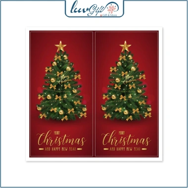 Set 50 decal Giáng sinh dán nắp hộp quà Noel, tem sticker Christmas, niêm phong, trang trí