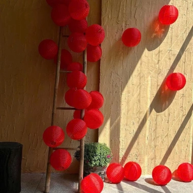 Set 50 đèn lồng giấy & vải đỏ – Trang trí Tết, Noel, tiệc cưới, lễ hội, cửa hàng – Giá ưu đãi 130.000₫