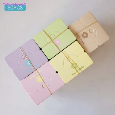 Set 50 Giấy Tông Màu Hình Hoa Trưng Bày Kẹp Tóc, Dây Chuyền, Vòng Tay - 24,420 VND 2