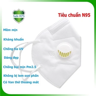 Set 50 khẩu trang N95 5 lớp van thở, chống bụi mịn PM2.5 - 169.000₫