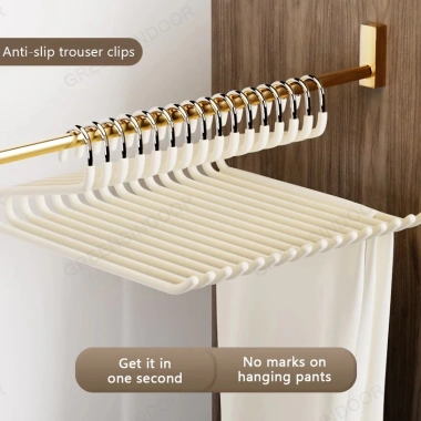 Set 50 móc treo quần inox chống trượt - Mở bên hông, giá ưu đãi 82.900₫