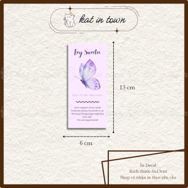 Set 50 Nhãn Dán Decal Niên Phong Bướm Tím 6x13cm Chống Nước - Màu Sắc Rõ Nét Giá Ưu Đãi 8.500 VND 5