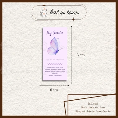 Set 50 Nhãn Dán Decal Niên Phong Bướm Tím 6x13cm Chống Nước - Màu Sắc Rõ Nét Giá Ưu Đãi 8.500 VND 6