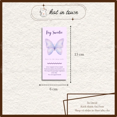 Set 50 Nhãn Dán Decal Niên Phong Bướm Tím 6x13cm Chống Nước - Màu Sắc Rõ Nét Giá Ưu Đãi 8.500 VND 8