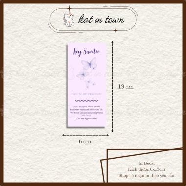 Set 50 Nhãn Dán Decal Niên Phong Bướm Tím 6x13cm Chống Nước - Màu Sắc Rõ Nét Giá Ưu Đãi 8.500 VND 9