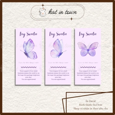 Set 50 Nhãn Dán Decal Niên Phong Bướm Tím 6x13cm Chống Nước - Màu Sắc Rõ Nét Giá Ưu Đãi 8.500 VND 10