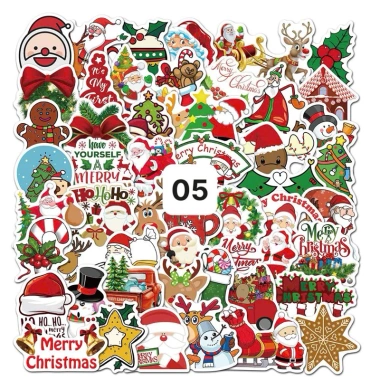 Set 50 sticker bóc dán Giáng sinh ông già Noel, cây thông, người tuyết cho bé - 29.000 VND