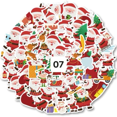 Set 50 sticker bóc dán Giáng sinh ông già Noel, cây thông, người tuyết cho bé - 29.000 VND