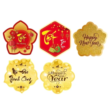 Sét 50 tag hoa thiệp mix chữ 5 mẫu - Trang trí giỏ quà Tết, chỉ 22.000 VNĐ