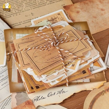 Set 50 tấm giấy nền vintage cổ điển màu nâu - Giấy cũ hoài niệm cho Bullet Journal và Scrapbook, giá ưu đãi 29.302₫ 4