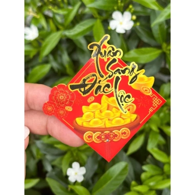 Sét 50 tem dán hộp và túi quà Tết hình vuông chữ nhật thoi giảm còn 25.000₫ 9