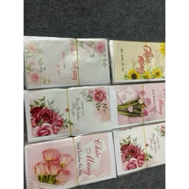 Set 50 Thiệp Chúc Mừng 8/3 Nhiều Mẫu Ngẫu Nhiên Phong Bì 11x18cm Giá Ưu Đãi 95.000đ 6 Set 50 Thiệp Chúc Mừng 8/3 Nhiều Mẫu Ngẫu Nhiên Phong Bì 11x18cm Giá Ưu Đãi 95.000đ 6