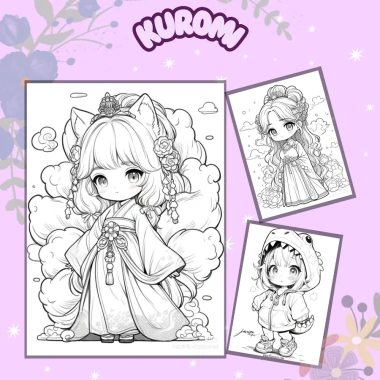 Set 50 tranh tô màu Chibi đa chủ đề cho bé trai, bé gái - Giá chỉ 25.000đ 4
