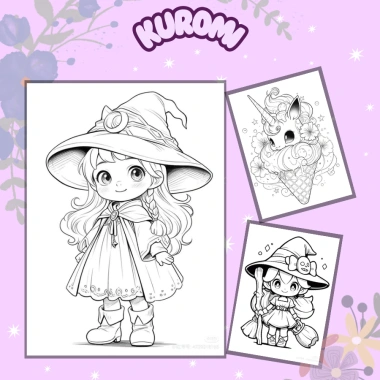 Set 50 tranh tô màu Chibi đa chủ đề cho bé trai, bé gái - Giá chỉ 25.000đ 7