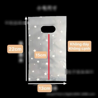 Set 50 túi đựng son và mỹ phẩm trong suốt họa tiết trái tim - Quà tặng