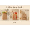 Set 50 Túi Giấy Kraft Nhật Bản Có Quai Đựng Quà & Thực Phẩm, Đa Kích Thước 3