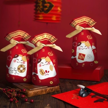Set 50 túi rút nơ đựng bánh kẹo 200-300g - Giá ưu đãi 105.000₫, bảo quản tươi ngon