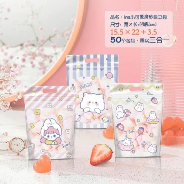 Sét 50 Túi Zip Đựng Bánh Kẹo, Quà Sinh Nhật Ngũ Cốc 15x23cm Dễ Thương 65.500₫