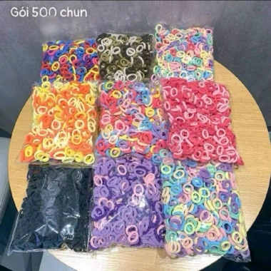 Sét 500 Chun Cột Tóc Trơn Nhiều Màu Dễ Thương - Giá Chỉ 38.000 VNĐ