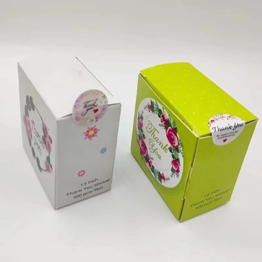 Set 500 nhãn dán Thank You Noel hình tròn hoạ tiết trái tim - Thiệp cảm ơn - VUA BAO BÌ giá ưu đãi 18.990 VND
