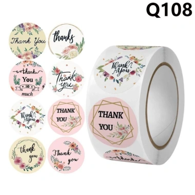 Set 500 nhãn dán Thank You Noel hình tròn hoạ tiết trái tim - Thiệp cảm ơn - VUA BAO BÌ giá ưu đãi 18.990 VND