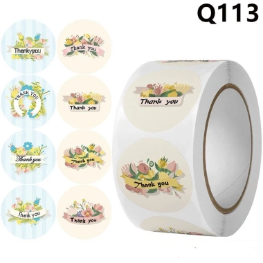 Set 500 nhãn dán Thank You Noel hình tròn hoạ tiết trái tim - Thiệp cảm ơn - VUA BAO BÌ giá ưu đãi 18.990 VND