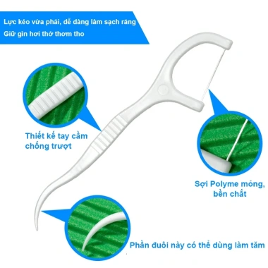 Set 50C tăm chỉ nha khoa siêu mịn không xoay và chăm sóc răng miệng giá 8.500đ