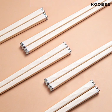 Set 5/10 Đũa Ăn Cơm Trắng Bạc Hợp Kim KOOBEE - Kháng Khuẩn, Chống Trơn, Chịu Nhiệt Cao, Giá Ưu Đãi 75.000₫