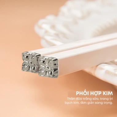 Set 5/10 Đũa Ăn Cơm Trắng Bạc Hợp Kim KOOBEE - Kháng Khuẩn, Chống Trơn, Chịu Nhiệt Cao, Giá Ưu Đãi 75.000₫