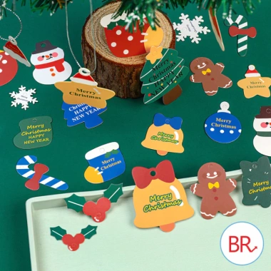 Set 5/3 Sticker Giấy Noel + Dây Treo - Miếng Dán Đáng Yêu Trang Trí Hộp Quà, Cây Thông Quán Cafe - Giá 15.000 VND