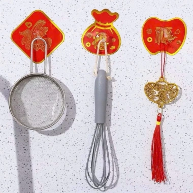 Set 5c Móc Đỏ Dán Tường Treo Trang Trí Tết 2.026 - Nhựa Cứng, Dán Câu Đối, Giá 17.000₫ 7 Set 5c Móc Đỏ Dán Tường Treo Trang Trí Tết 2.026 - Nhựa Cứng, Dán Câu Đối, Giá 17.000₫ 7