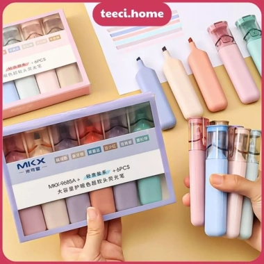 Set 6 Bút Dạ Highlight Pastel Cỡ To Màu Morandi Bảo Vệ Mắt TEECI G015 42,353₫