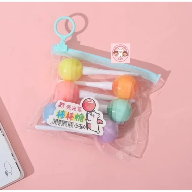Set 6 Bút Dạ Quang Highlight Hình Cây Kẹo Mút - Sắc Nét, Giá Ưu Đãi 29.500₫ 2
