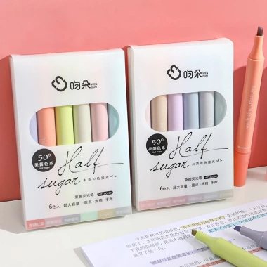 Set 6 bút Half Sugar Heremi pastel - Bút học tập đa sắc, giá ưu đãi 35.000đ