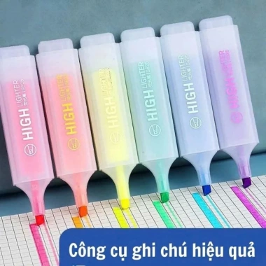 Sét 6 Bút Highlight BAOKE Dạ Quang - Bút Nhớ Dòng Nhanh Khô, Ghi Pastel, Đánh Dấu 6 Màu Giá 49.500₫ 3