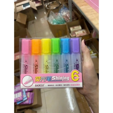 Sét 6 Bút Highlight BAOKE Dạ Quang - Bút Nhớ Dòng Nhanh Khô, Ghi Pastel, Đánh Dấu 6 Màu Giá 49.500₫ 5