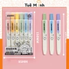 Set 6 bút highlight dạ quang TacoTaco HI10 dạng bấm, màu dịu mắt, không nắp - 88.000 VND