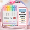 Set 6 Bút Highlight Màu Pastel Retro Đầu Vát Thân Tròn - Ghi Chú Xinh Xắn, Tiện Lợi, Giá Chỉ 14.000₫
