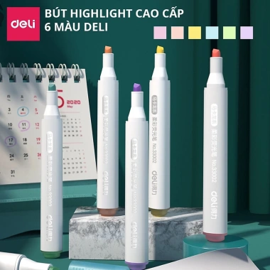 Set 6 Bút Highlight Màu Pastel Retro Đầu Vát Thân Tròn - Ghi Chú Xinh Xắn, Tiện Lợi, Giá Chỉ 14.000₫