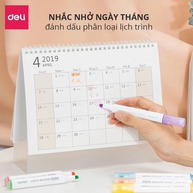 Set 6 Bút Highlight Màu Pastel Retro Đầu Vát Thân Tròn - Ghi Chú Xinh Xắn, Tiện Lợi, Giá Chỉ 14.000₫