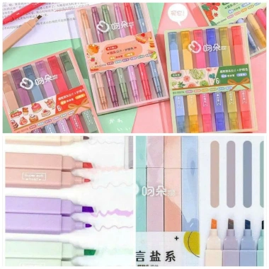 Set 6 Bút Highlight Pastel Dạ Quang 2 Đầu Morandi Đánh Dấu Nhiều Màu, Giá 30.000 VND 7